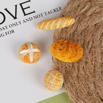 4Pcs 1/12 Miniature Bread Dollhouse Decoration Accessories Resin Mix Bakery Bread Mini House Food Decoration Accessories