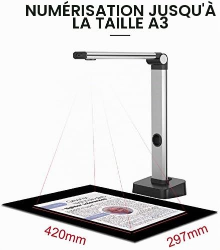 JOYUSING Scanner de Livres HD 14MP, Scanner de Documents Taille de Capture A3, OCR multilingual, Convertir en PDF/Word/Txt/Excel sur Windows et PDF sur Mac – vue 2