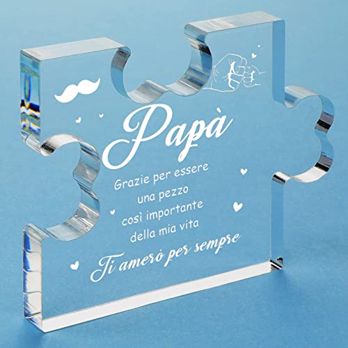 PRSTENLY Regalo Papa Compleanno, Decorazione Acrilica di Puzzle per...