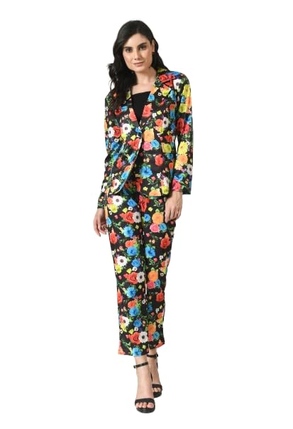 euphoria wardrobe Women's Printed Blazer and Pant Set with Cami-picture-34