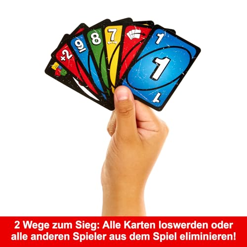 Mattel Games UNO No Mercy Kartenspiel in Einer Aufbewahrungsdose zum Mitnehmen für Kinder, Erwachsene und Familienabende mit zusätzlichen Karten, Sonderregeln und härteren Strafen, HXT57 – Bild 7