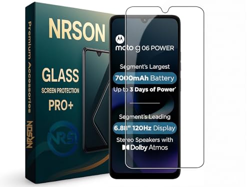 Image of NRSON Tempered Glass Screen Protector Compatible For MOTO G06 /G06 POWER 5G / Motorola G06 /G06 POWER 5G with Easy Self Installation Kit