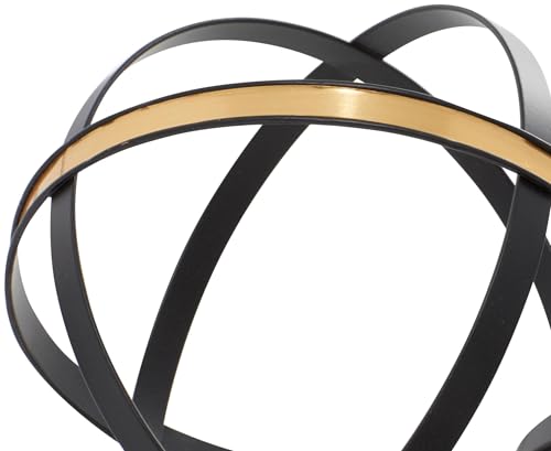 Set de 3 esculturas decorativas geométricas de metal negro miniatura 4