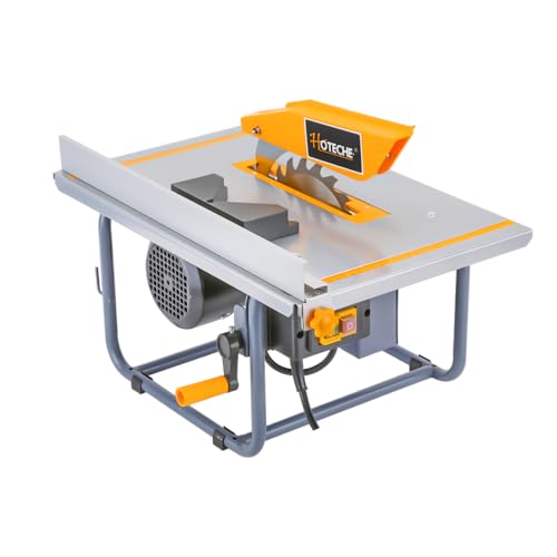 Hoteche 8-Inch Portable Table Saw, 720W Compact Benchtop Table Saw with 20T Carbide Tipped Blade, Precision Electric Woodworking Saw for Home Workshop & DIY Projects