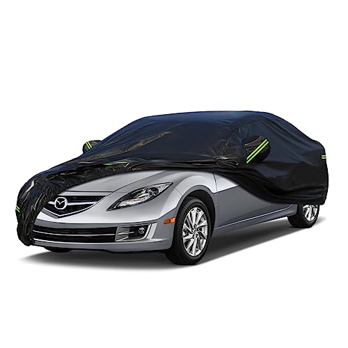 Image of Kaugung 7 Layers Car Cover Custom Fit Mazda 6 from 2002 to 2025, Outdoor Waterproof All Weather Sun Rain Dust Snow Protection with Zipper Door.(USA Warehouse,Within 3-7 Days)