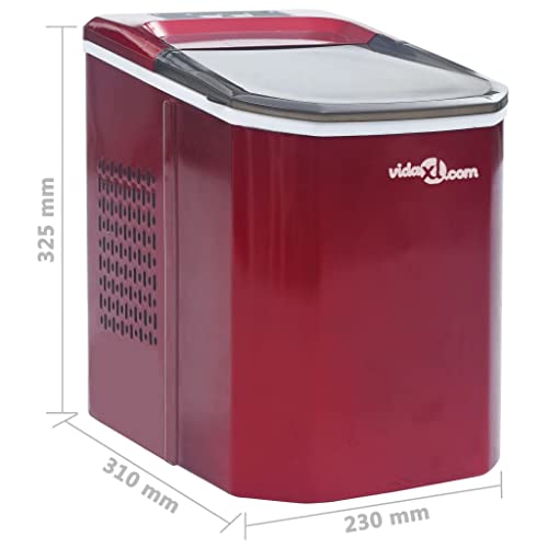 vidaXL Eiswürfelbereiter Eiswürfelmaschine Eiscrasher Eismaschine Eiswürfel Ice Maker EIS Maschine Icemaker Rot 1,4L 15kg/24h – Bild 4