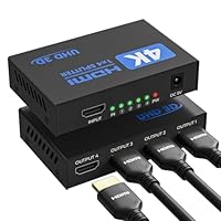 4K HDMI Splitter 1 In 4 Out Mit EDID HDCP HDR 3D, 4K HDMI Verteiler Für PC, Laptop, HDTV, Projektor, 4-Port Hdmi Mehrfachstecker Kopiert 1 Quelle Zu 4 Anzeigen Gleichzeitig