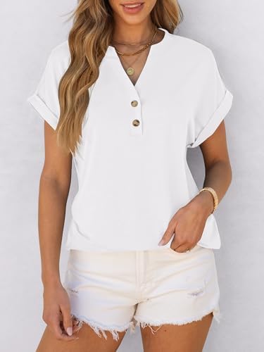 ANRABESS Women's Summer Henley Tee Shirt