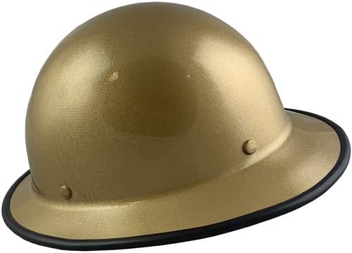 Texas America Safety Company SkullGuard Full Brim Hard Hat with Ratchet Suspension and Protective Edging - Gold