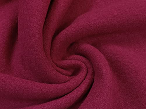 Tissu de luxe 100 % laine bouillie cerise coupon de 5 mètres de long
