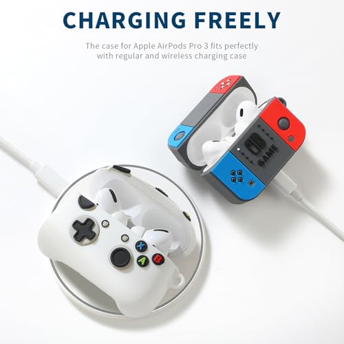 Image of [2Pack] Compatible Airpods Pro 3 Case(2025),Cute Gamepad Design Cases Soft Silicone Protective Cases for Apple AirPods Pro 3rd Generation Case,Airpod Pro 3 Cover with Keychain for Men /Boy
