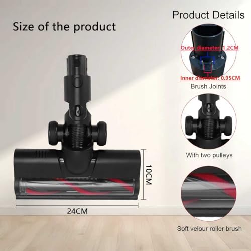 Elektrische Bürste für Dreame R20 T20 T30 R30 V12 V12 Pro T20 pro V11SE R10, Ersatzbürstenkopf, Turbobürste mit Schnellbefestigung für Hartböden und Teppiche