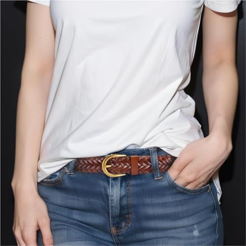 Ceinture tressée femme casual buckle alliage accessoire mode pantalon robe - 3