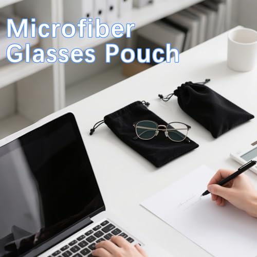 Image of Microfiber Glasses Pouch(30, 60Pack), Soft Sunglasses Bag Pouches Bulk with Drawstrings Eyeglass Case Cloth Sleeve
