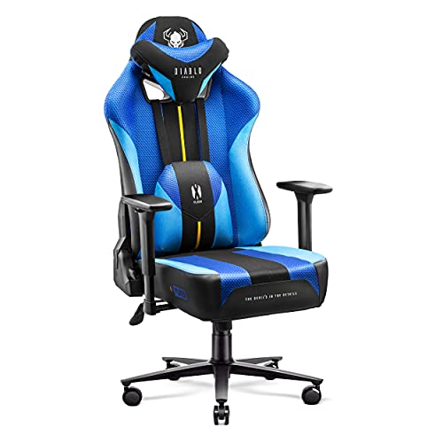 Diablo X-Player 2.0 Silla Gaming Oficina Apoyabrazos 3D Diseño Ergonómico Cuello/Cojín Lumbar Frost Black King (XL)