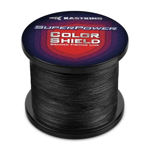 KastKing Superpower ColorShield Braided Line,15LB,500 Yds,Black,4X