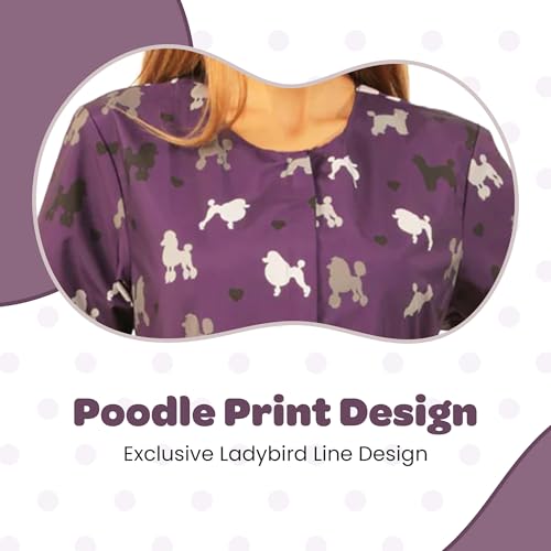 Ladybird-Line-Waterproof-Dog-Grooming-Smock-Purple-Poodle-Design-Pet-Grooming-Jacket-for-Professionals-Lightweight-and-Hair-Resistant-X-Large Ladybird Line Waterproof Dog Grooming Smock Purple Poodle Design Pet Grooming Jacket for Professionals Lightweight and Hair Resistant X Large