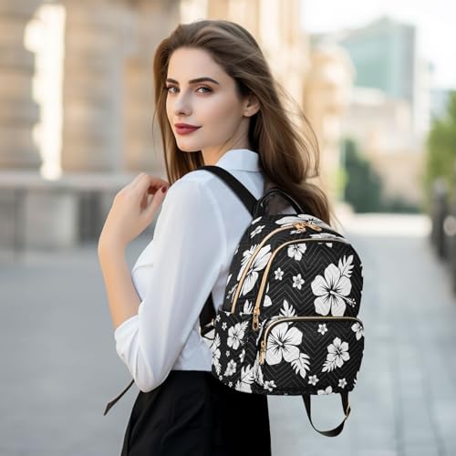 Sac à dos léger Hibiscus matelassé avec grand volume de rangement