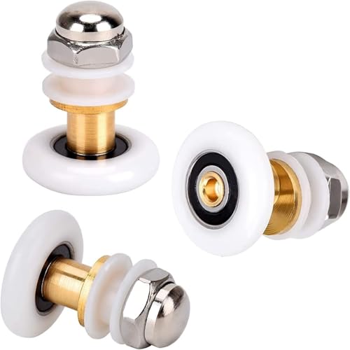 Duschkabine Rollen 27mm Duschtürrollen Ersatzteile Duschkabinen Duschtür Schiebetür Ersatzrollen für Duschkabinentür 8 Stück (27MM)