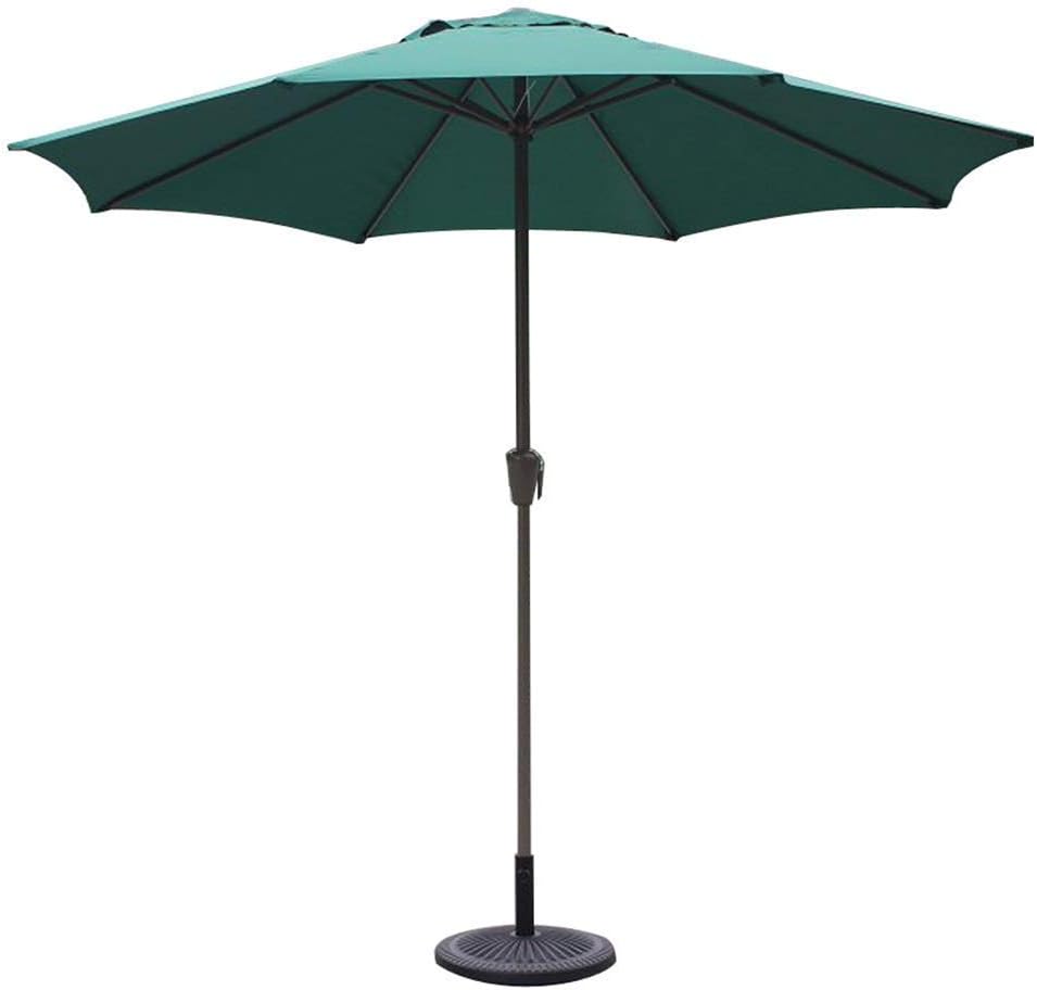 Parasols 9', Round, Market/Garden/Patio Umbrella, UV70+, Outdoor Umbrella for Balcony Table Terrace Deck Or Yard (Color : Dark Green)