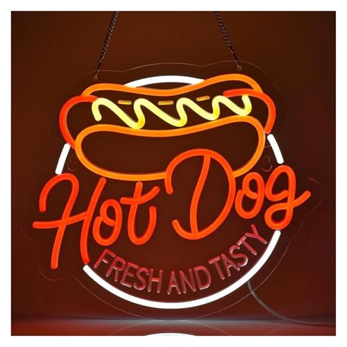 Néon LED Hot Dog pour éclairer un mur sombre de cuisine avec un luminaire USB