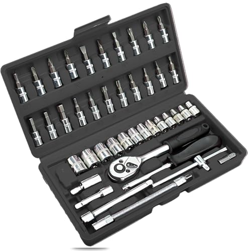 ソケットレンチセット 1/4 ラチェットレンチ 修理工具セット