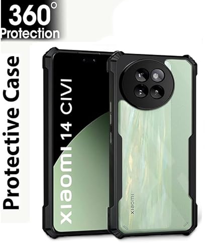 FabeKee Compatible for Case: Military Grade Drop Protection Anti Yellowing Cell Phone Cover - Rugged Shockproof Protective Bumper Transparent Cases(Clear) (mi 14, Transparent)