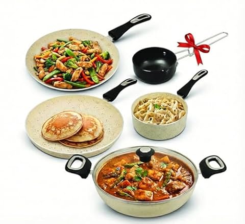 Impex 6 Pcs Nonstick Granite Cookware Set 3 mm Thickness