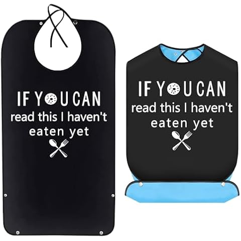 Funny Waterproof Adult Bib with Crumb Catcher Cover
