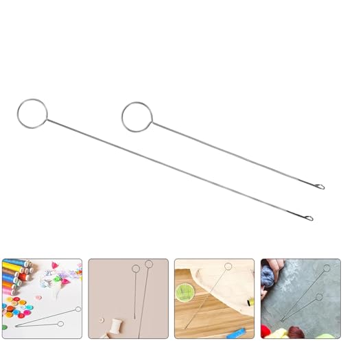 Image of 17Pcs Sewing Loop Turner Hook with Latch,Handmade Sewing Tools DIY Knitting Accessories,for Silicone Beads Fabric Tube Straps Belts Strips,2 Size- Long & Short Stainless Steel Loop Turner