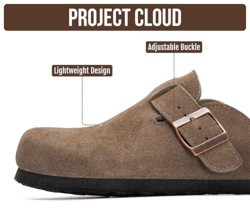 Image of Project Cloud 100% Genuine Leather Footbed Clogs for Women - Memory Foam Arch Support Slippers for Women - Trendy Slip-ons Women's Mules & Clogs Sandals