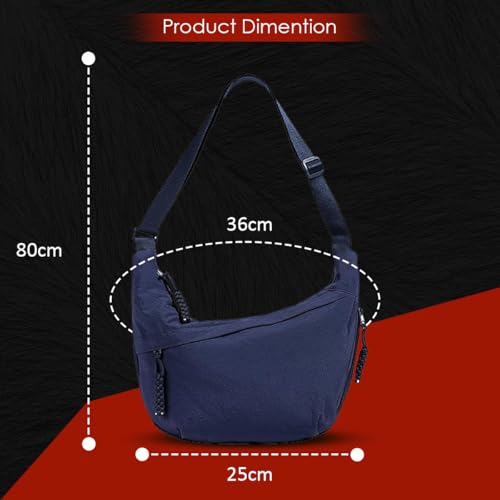 Image of Lyrovo Travel Crossbody Crescent Bags for Women Over Shoulder Purse with Zipper Half Moon Sling Bag & Waist Bag Unisex Chest Bag