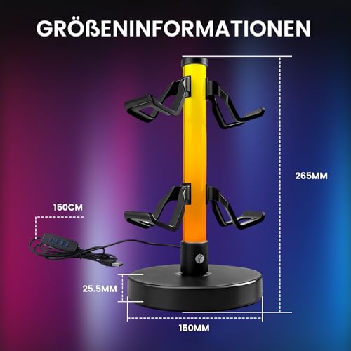 VCOM Headphone Stand with 17 Light Modes, Gaming Controller Holder with Remote Control, PC Gaming Accessories for Desk, Universal Organizer Headpsets/Xbox/PS5 Headset Stand Gamer gifts - Image 6