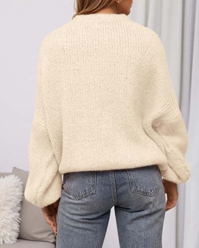 BTFBM Sweaters for Women Fall 2025 Crew Neck Lantern Long Sleeve Casual Oversized Pullover Knit Winter Tops3