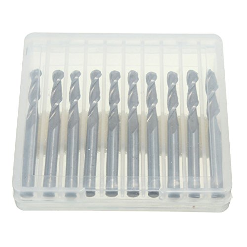 Yeezugo 1/8" Carbide Flat Nose End Mill 2 Flutes 17Mm Cnc Router Bits Double Flute Spiral Set Tool #TOP7