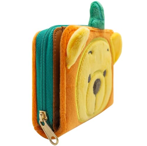 Winnie Halloween Disfraz de Calabaza Pooh Cartera Bi-Fold Bolsillo para Monedas & Tarjetero, Naranja