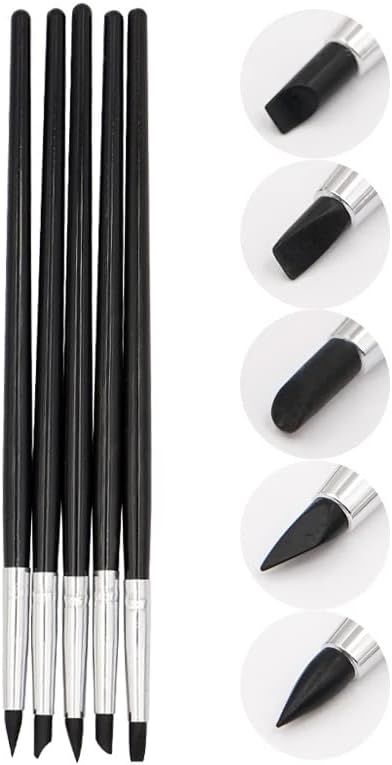 5pcs/Set Dental Resin Brush pens Dental Porcelain Brush Pen Dental Technician Tools Dental Lab Supplies Materials S White