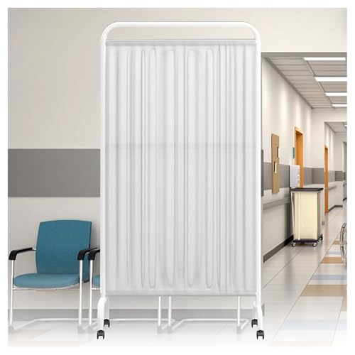 Paravent médical portable pliable 2 panneaux avec roulettes - 2