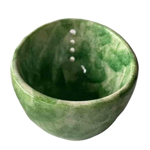 New Kitchen Tool With Precision Round HolesPottery Herb Stripper Bowl Resin Vanilla Stripping Bowl(Greenglaze)