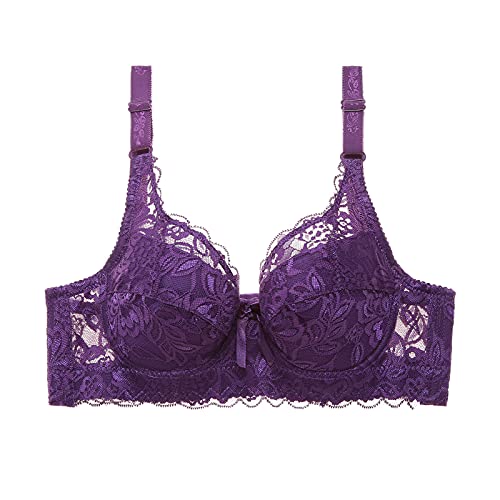 Soutien-gorge froncé en dentelle lingerie violette pour vos soirées de couple