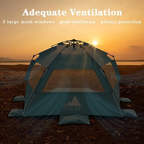 Nxone Xl Pop Up Beach Tent, Deluxe Sun Shade Shelter For 4 Person, Upf 50+ Protection, Windproof Beach Shade, Extendable Floor With 3 Ventilating Windows Plus Carrying Bag, Stakes And Guy Lines #TOP7