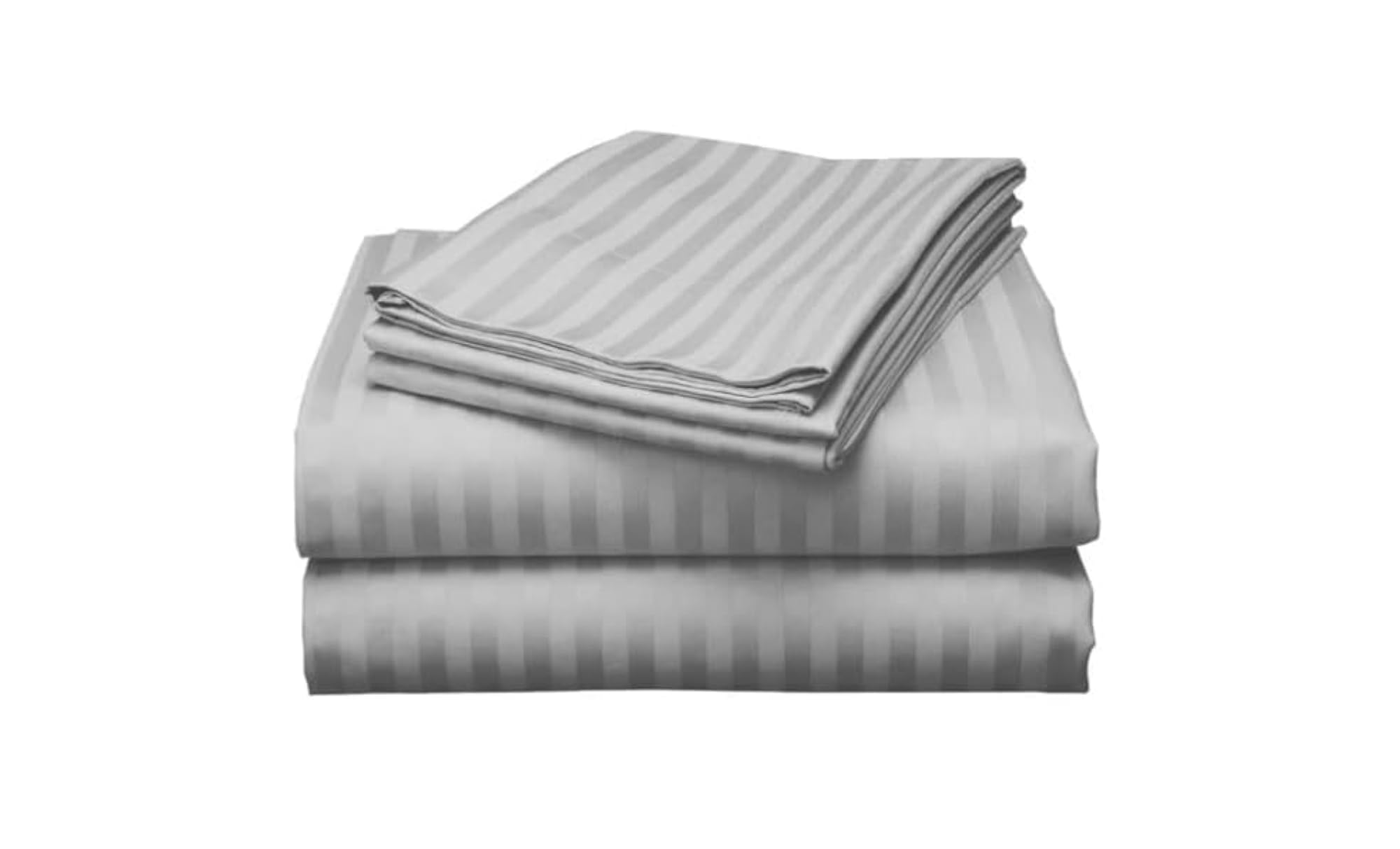 Luxurious SilverWeave Double Queen Striped Bedsheet with 2 Pillow Covers