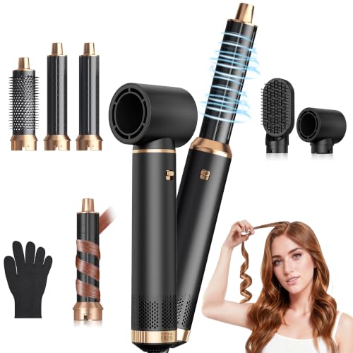 Image of 5 in 1 Blow Dryer Brush, Upgrade Hair Dryer Brush Air Curler Air Curl Wrap