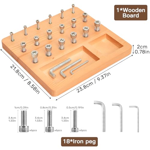 DICYWUDI Wooden Pegboard for Finger Dexterity, Finger Strength Trainer for Hand Grip Strengthener Targeted Strength, Relief & Recovery– for Men, Women, and Seniors by DICYWUDI - Image 3