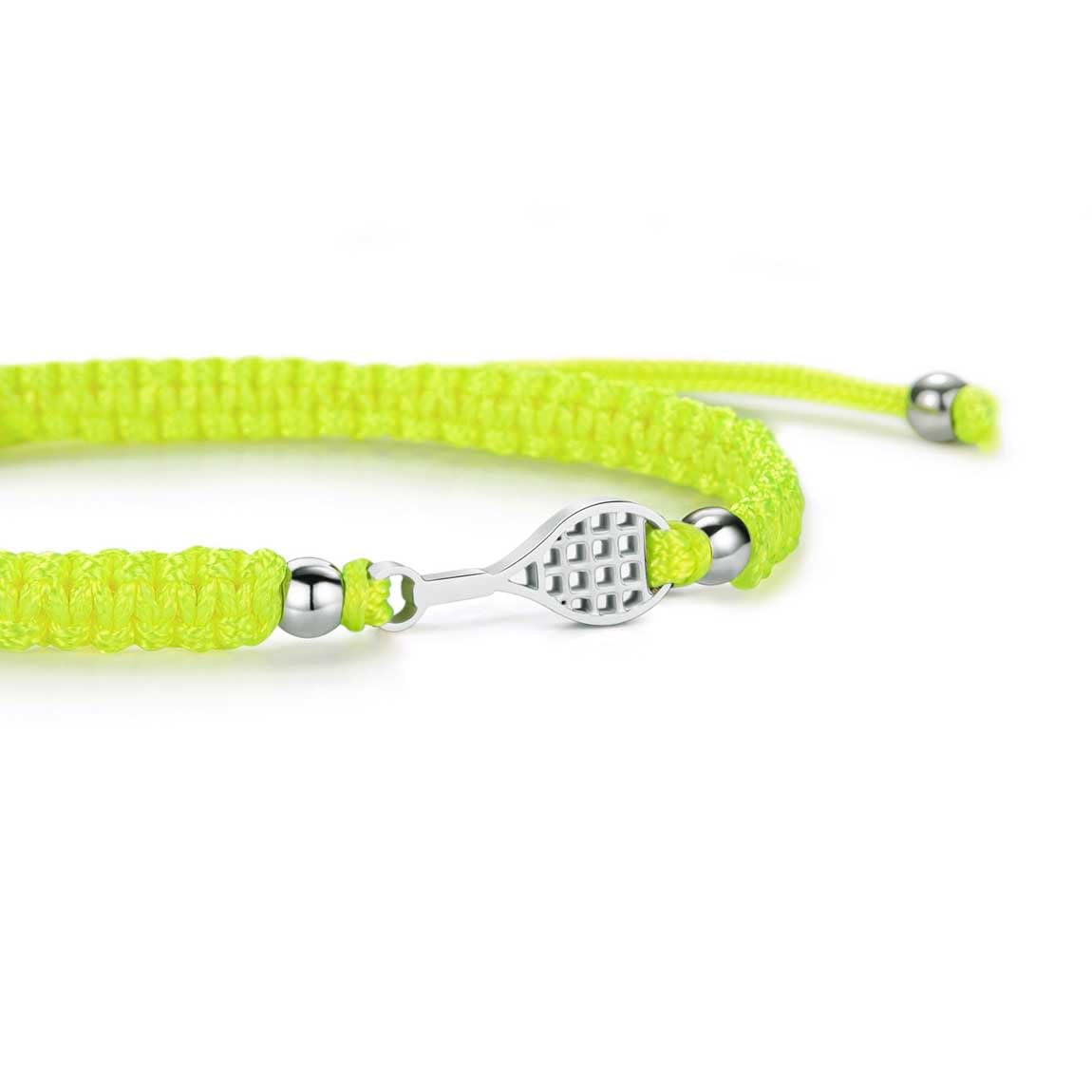 SAILBRACE Bracciale argento TENNIS NEON YELLOW BRAIDED