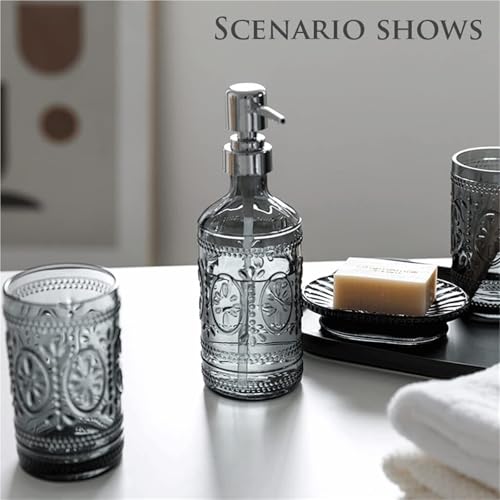 Accesorios de baño contra el desorden de botellas plásticas juego gris 8