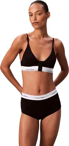 Calvin Klein Women’s Lightly Lined Triangle Bra with Logo Band, Black (Black(Ub1)), M