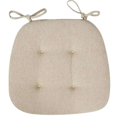 HYFEUOKF 1 Pieza Silla de Comedor de Invierno con cojín Transpirable de Lino y algodón(Beige)