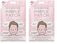 Skin Control Pimple Patch XL – 12 Patches for Larger Acne Breakouts (5cm x 2.5cm) - for face, neck, chest & back (Pack of 2)