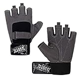 Trideer Padded Workout Gloves for Men - Gym Weight Lifting Gloves with Wrist Wrap Support, Full Palm Protection & Extra Grips for Weightlifting, Exercise, Cross Training, Fitness, Pull-up